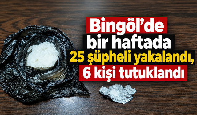 Bingöl’de bir haftada 25 şüpheli yakalandı, 6 kişi tutuklandı