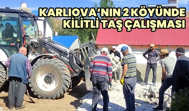 Karlıova’nın 2 Köyünde Kilitli Parke Taşı Yapımına Başlandı