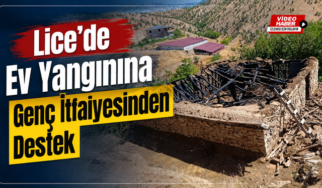 Lice’de Ev Yangınına Genç İtfaiyesinden Destek