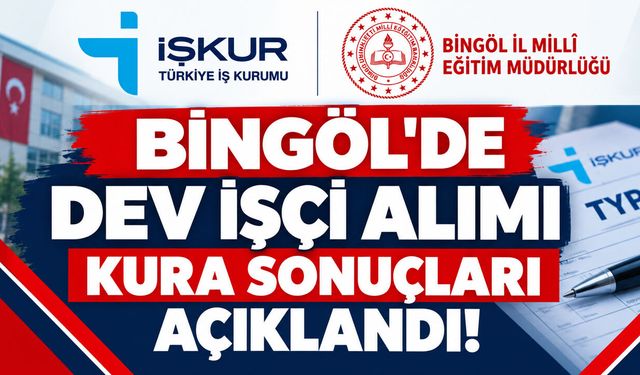 Bingöl’de Dev İşçi Alımı Kura Sonuçları Açıklandı!