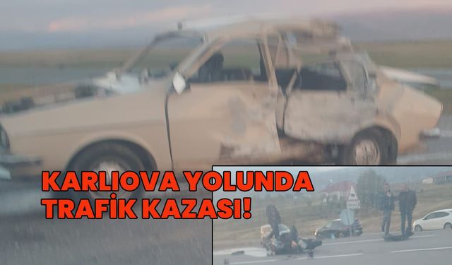Karlıova Yolunda Otomobil ile Motosiklet Çarpıştı!