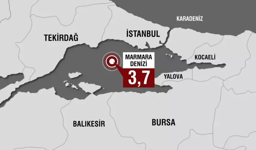 İstanbul açıklarında 3.7 büyüklüğünde deprem!