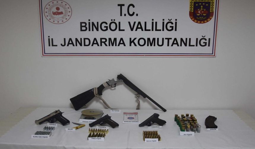 Genç İlçesi Kırsalında Silah ve Narkotik Madde Ele Geçirildi