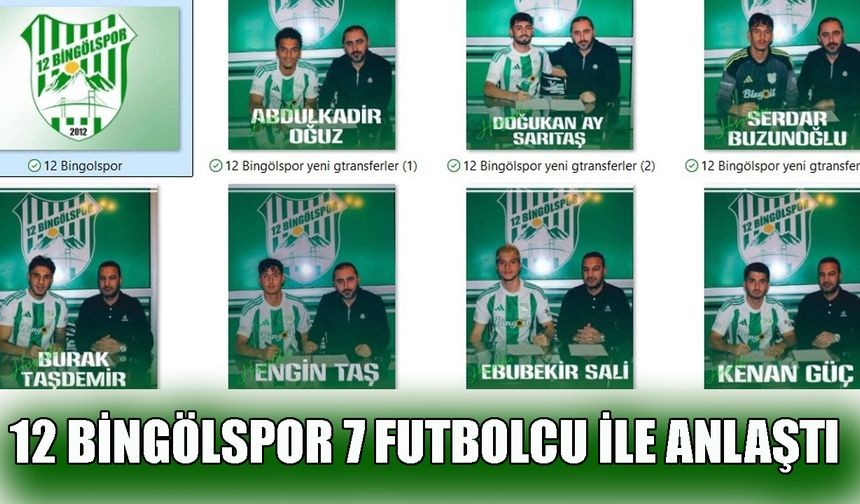 12 Bingölspor 7 Futbolcu İle Anlaştı