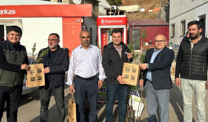 Bingöl'ün İlçesinde Fidan Dağıtıldı