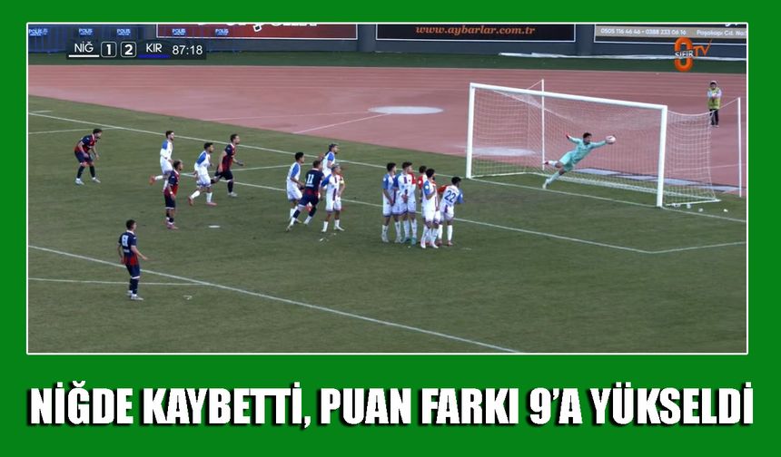 Niğde Kaybetti, Puan Farkı 9’a Yükseldi