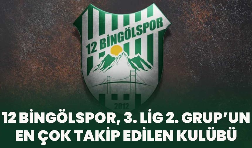 12 Bingölspor, 3. Lig 2. Grup’un En Çok Takip Edilen Kulübü