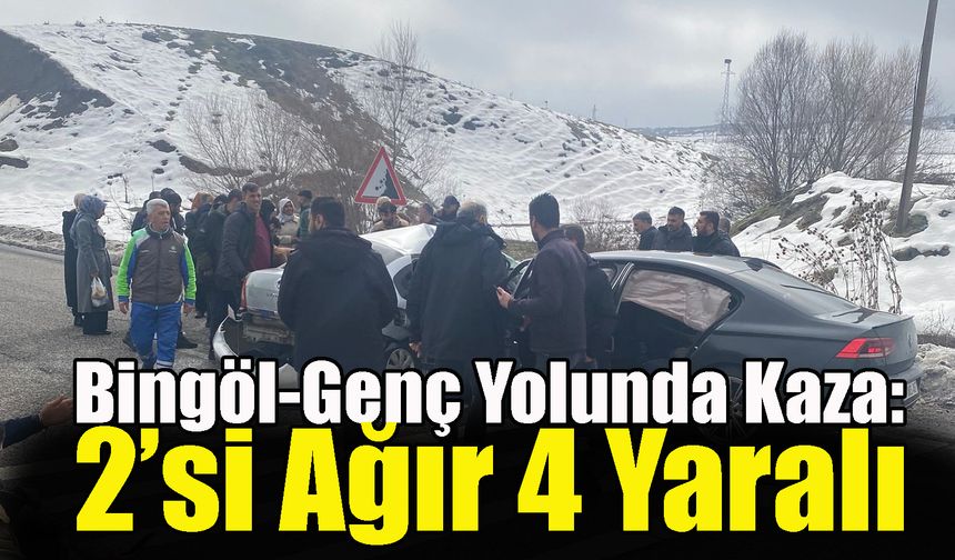 Bingöl-Genç Yolunda Kaza: 2’si Ağır 4 Yaralı