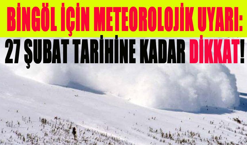 Bingöl İçin Çığ Riski Uyarısı!
