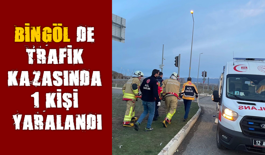 Bingöl’de Araç Direğe Çarpıp Ters Döndü, Sürücü Yaralandı