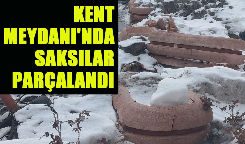 Bingöl Kent Meydanı'ndaki Saksılar Parçalandı