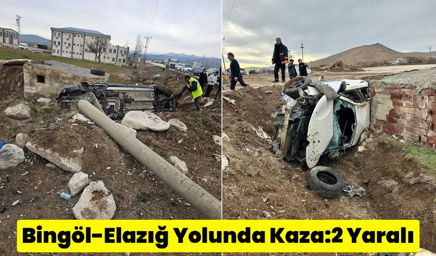 Bingöl-Elazığ Yolunda Kaza: 2 Yaralı