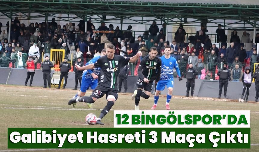 12 Bingölspor’da  Galibiyet Hasreti 3 Maça Çıktı