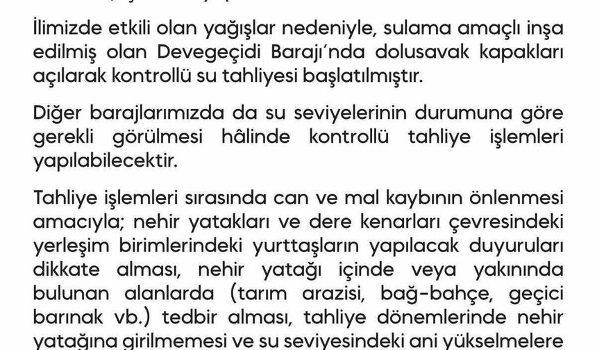 Diyarbakır’daki Barajdan Su Tahliyesi Başladı