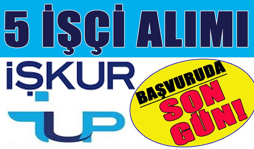 Bingöl’de 5 İşçi Alımı Başvurularında Son Gün!