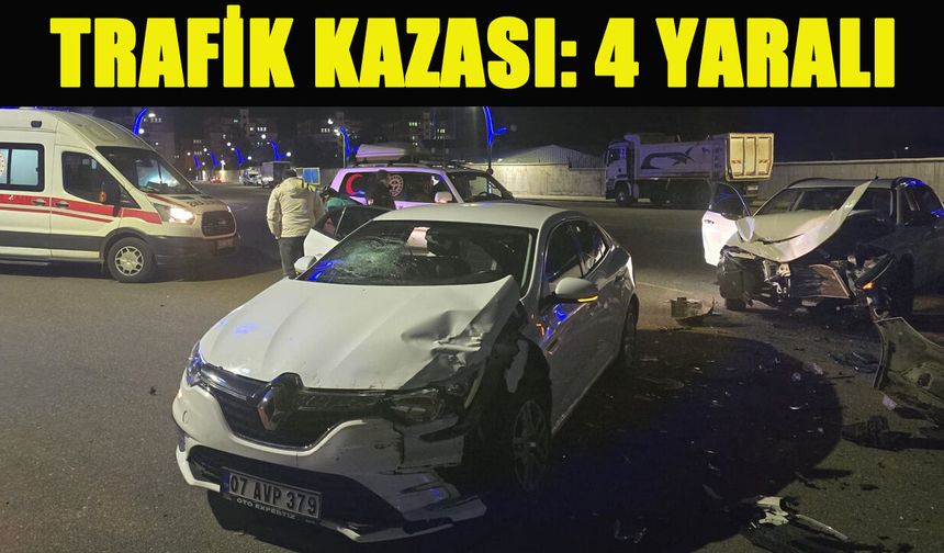 Diş Hastanesi ile Belediye Yol Ayrımında Kaza: 4 Yaralı