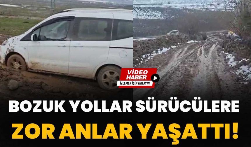 Bozuk Yollar Sürücülere Zor Anlar Yaşattı!
