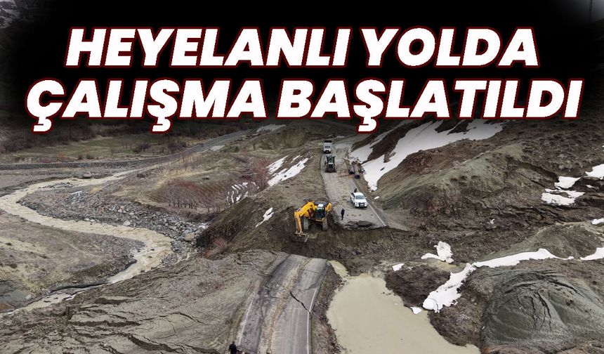 Heyelanlı Yolda Çalışma Başlatıldı