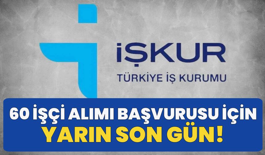 Bingöl’de 60 İşçi Alımı Başvurusunda Son Gün Yarın!