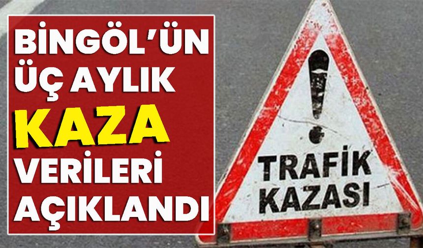 Bingöl’ün Üç Aylık Kaza Verileri Açıklandı
