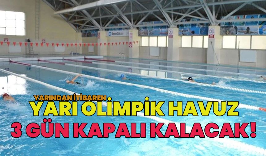 Bingöl’de Yarı Olimpik Havuz 3 Gün Kapalı!
