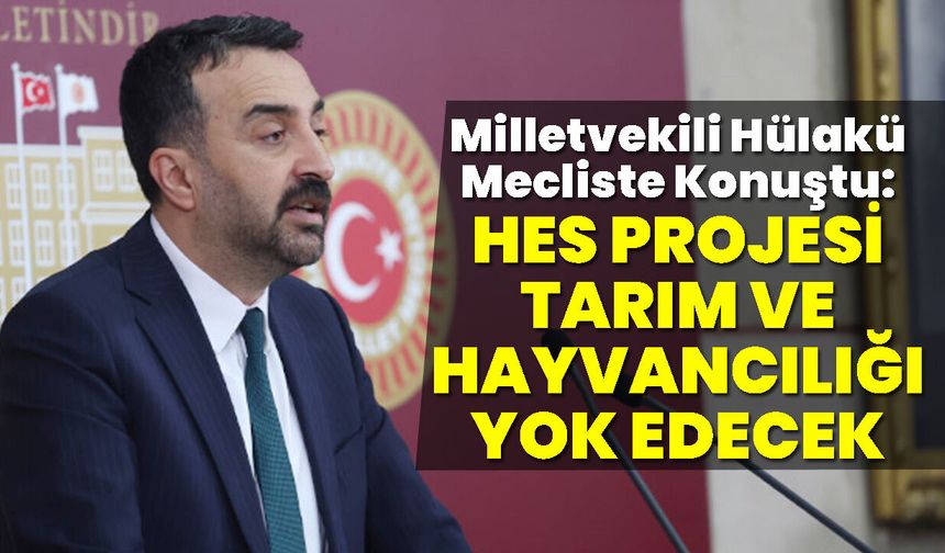 Bingöl Milletvekili Hülakü Mecliste Konuştu: HES Projesi Tarım ve Hayvancılığı Yok Edecek
