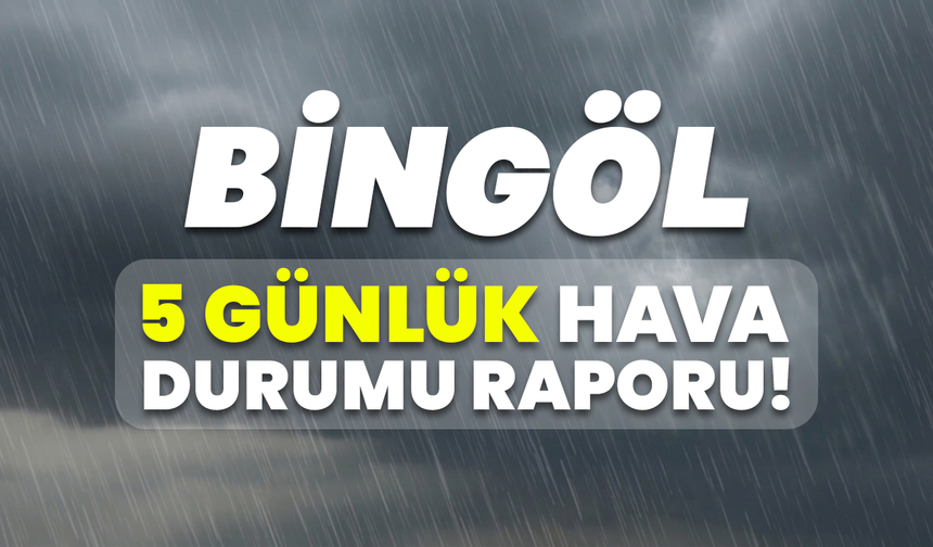 Bingöl 5 Günlük Hava Durumu Raporu!