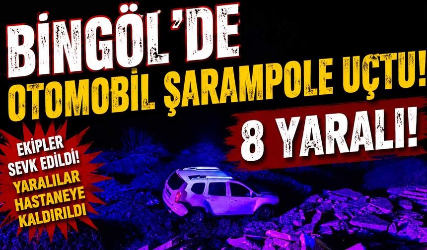 Bingöl’de Şarampole Uçan Otomobilde 8 Kişi Yaralandı
