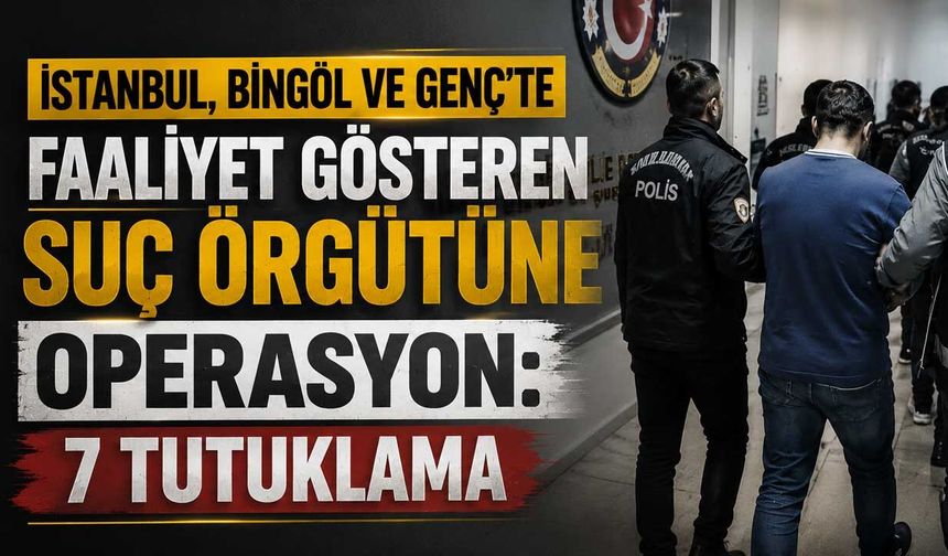 İstanbul, Bingöl ve Genç’te Faaliyet Gösteren Suç Örgütüne Operasyon: 7 Tutuklama