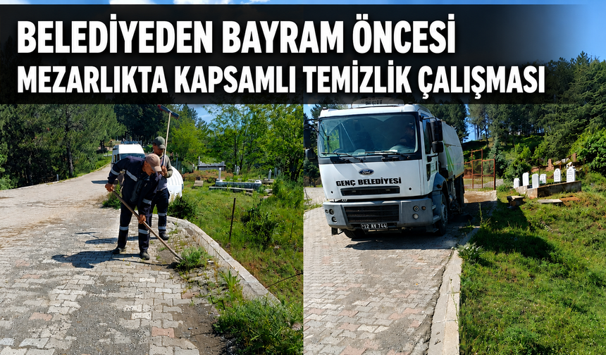 Belediyeden Bayram Öncesi Mezarlıkta Kapsamlı Temizlik Çalışması