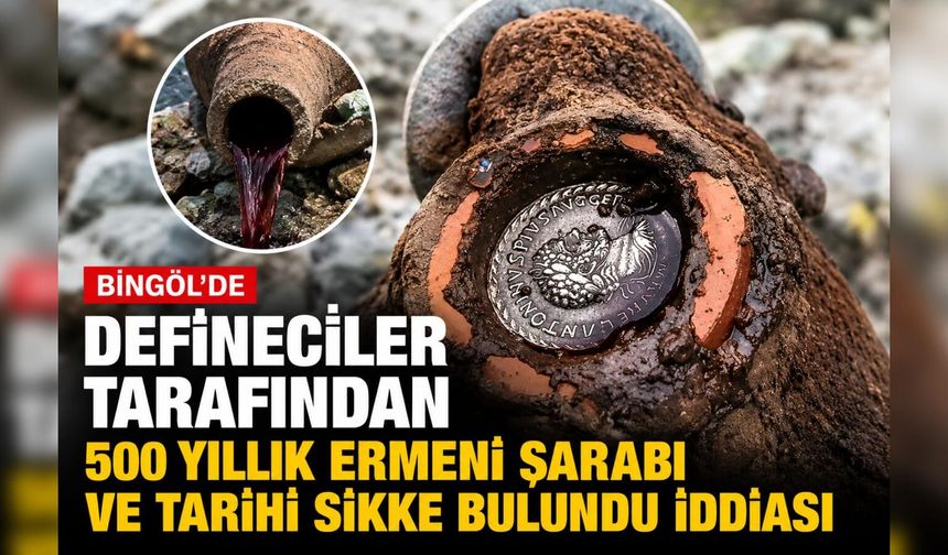 Bingöl’de Defineciler Tarafından 500 Yıllık Ermeni Şarabı ve Tarihi Sikke Bulundu İddiası