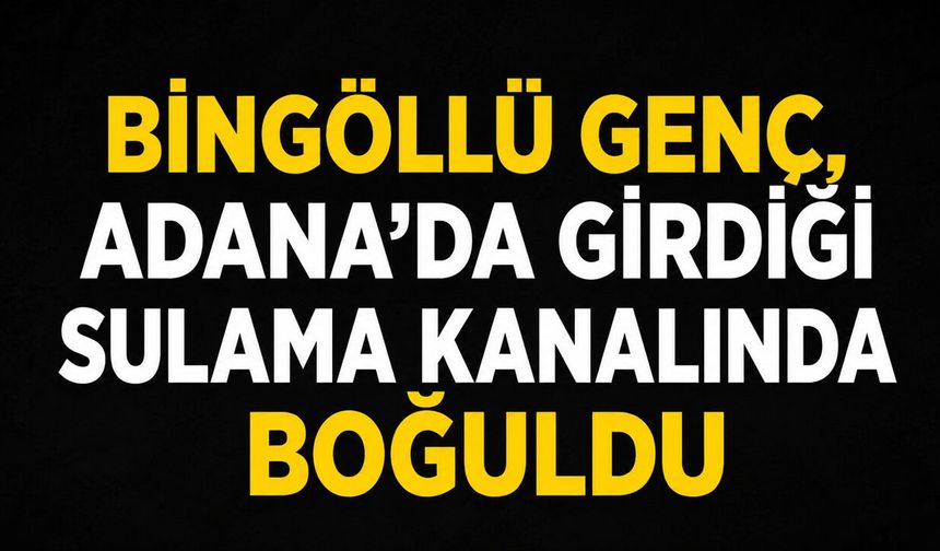 Bingöllü Genç, Adana'da Girdiği Sulama Kanalında Boğuldu