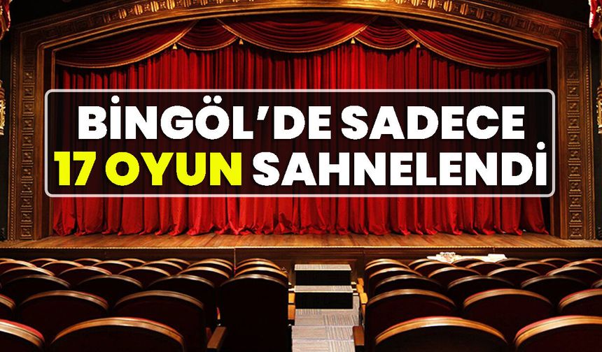 Bingöl’de Sadece 17 Oyun Sahnelendi