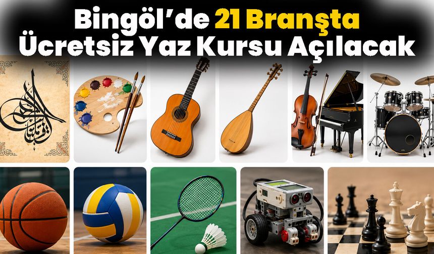 Bingöl’de 21 Branşta Ücretsiz Yaz Kursu Açılacak