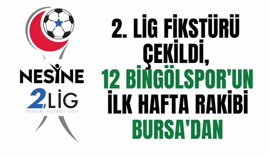 2. Lig Fikstürü Çekildi, 12 Bingölspor’un İlk Hafta Rakibi Bursa’dan