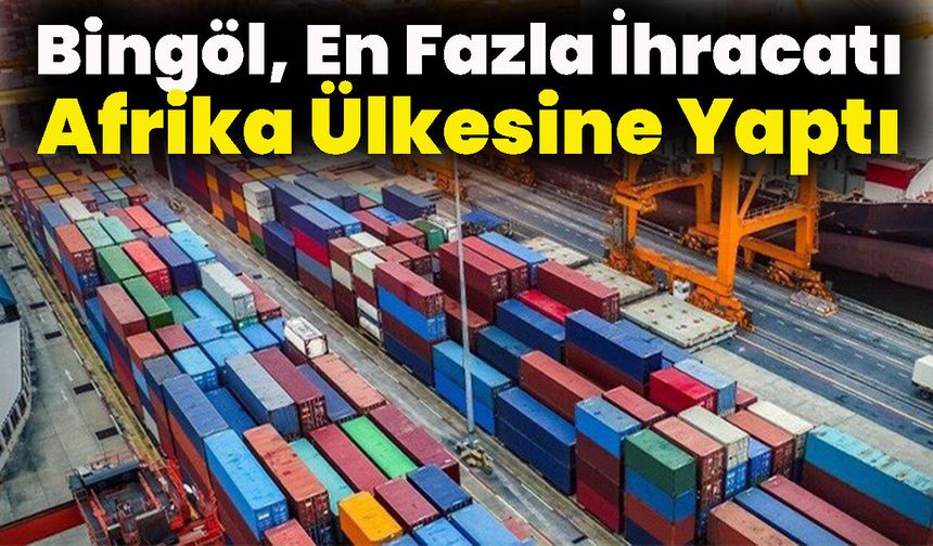 Bingöl, En Fazla İhracatı Afrika Ülkesine Yaptı