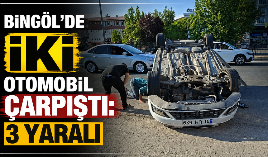 Bingöl’de İki Otomobil Çarpıştı: 3 Yaralı