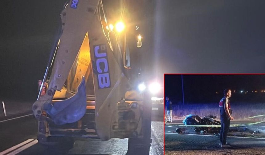 İş Makinesine Çarpan Motosikletin Sürücüsü Yaşamını Yitirdi