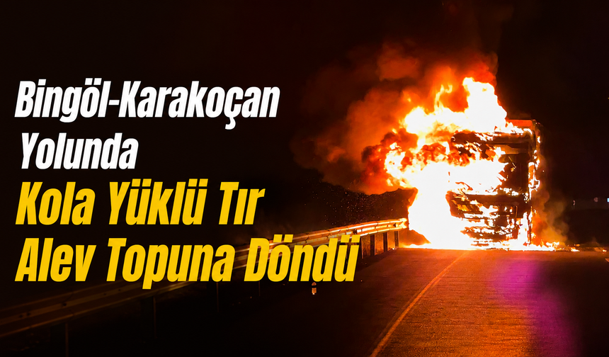 Bingöl-Karakoçan Yolunda Kola Yüklü Tır Alev Topuna Döndü