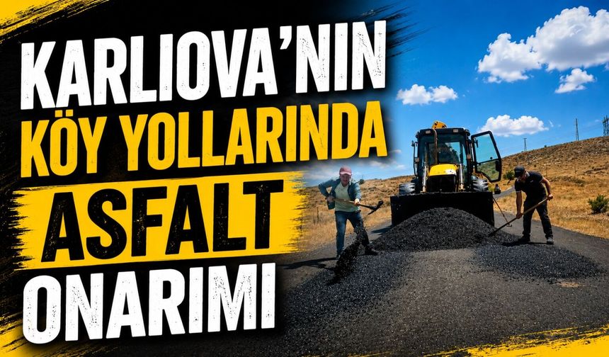 Karlıova'nın Köy Yollarında Asfalt Çalışması