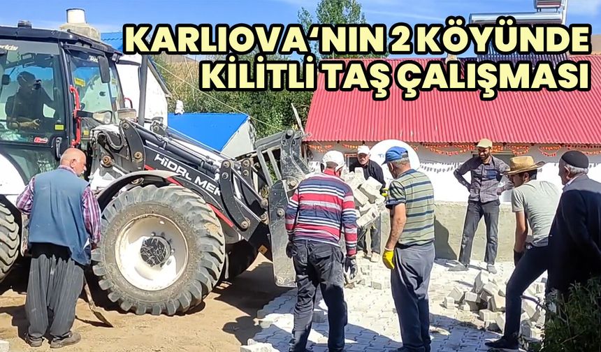 Karlıova’nın 2 Köyünde Kilitli Parke Taşı Yapımına Başlandı
