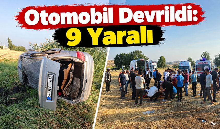 Otomobil Devrildi: 9 Yaralı