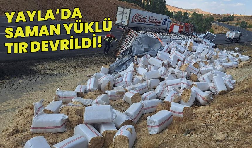 Bingöl’de Saman Yüklü Tır Devrildi: Faciadan Dönüldü!