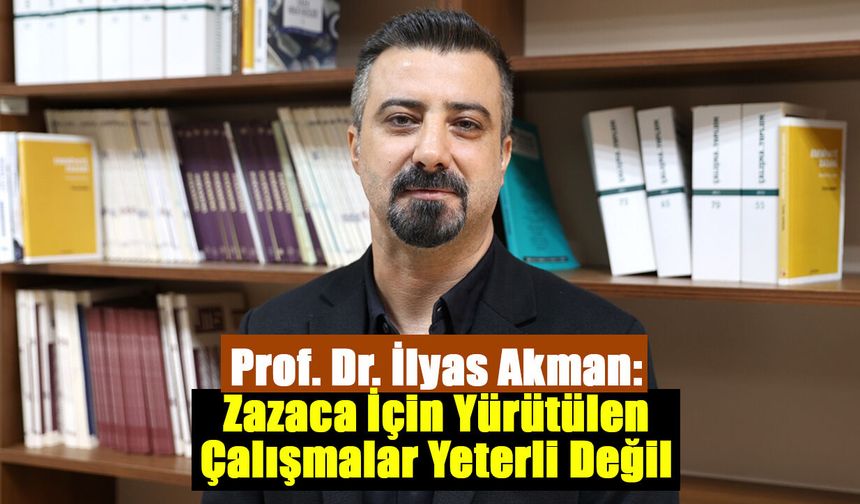 Prof. Dr. Akman: Zazaca İçin Yürütülen Çalışmalar Yeterli Değil